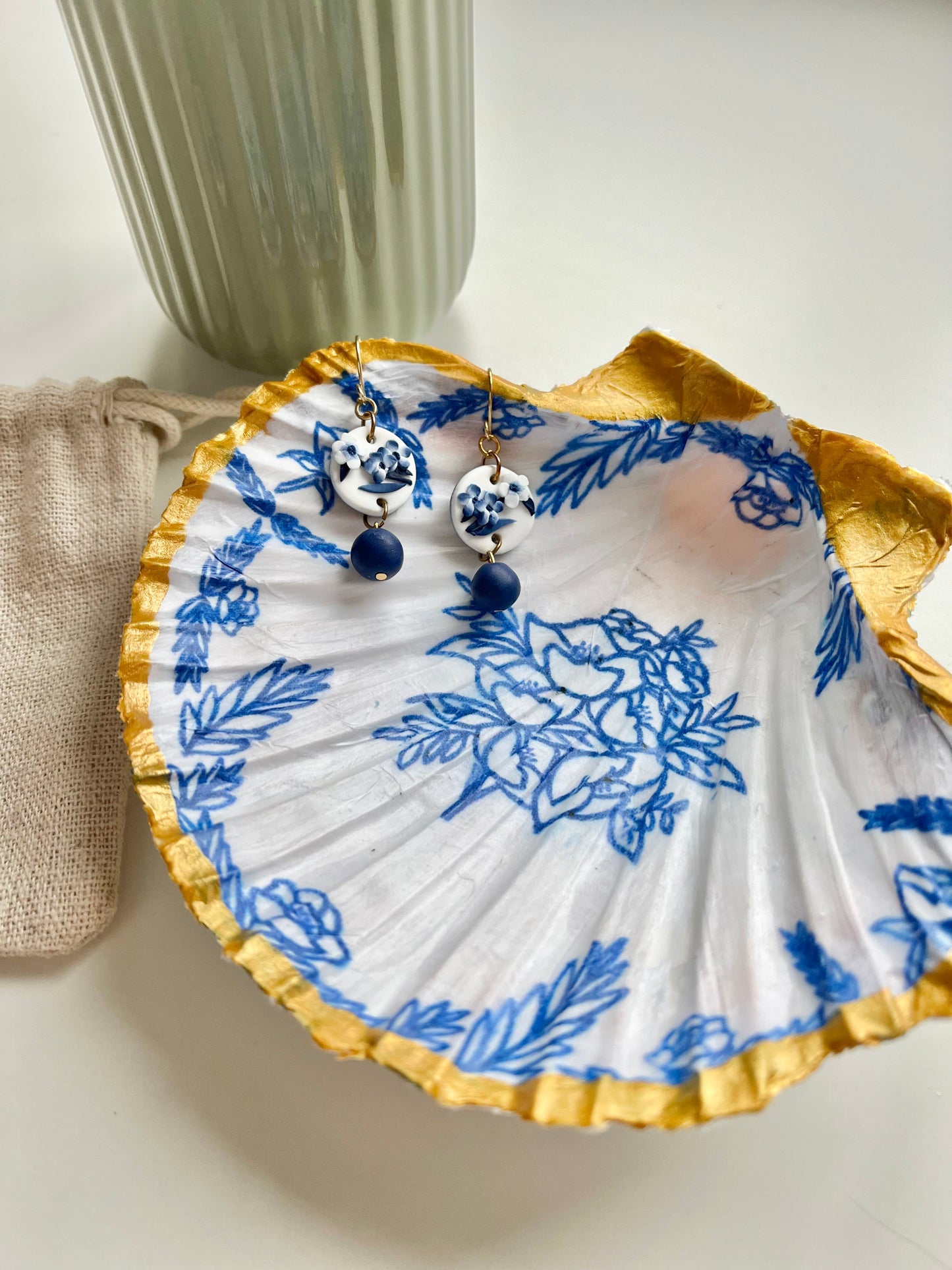 Handcrafted Floral Shell Jewellery Dish