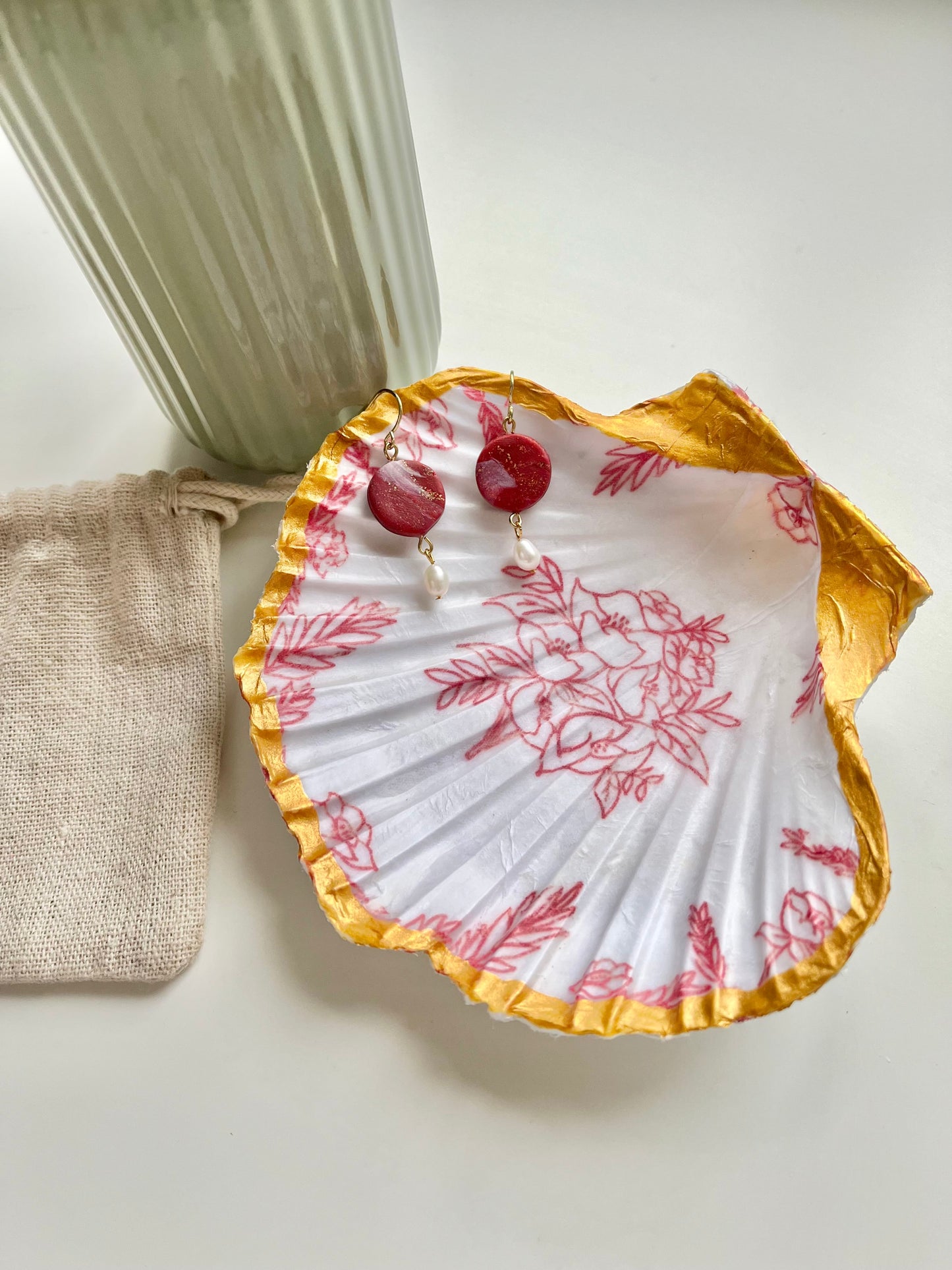 Handcrafted Floral Shell Jewellery Dish