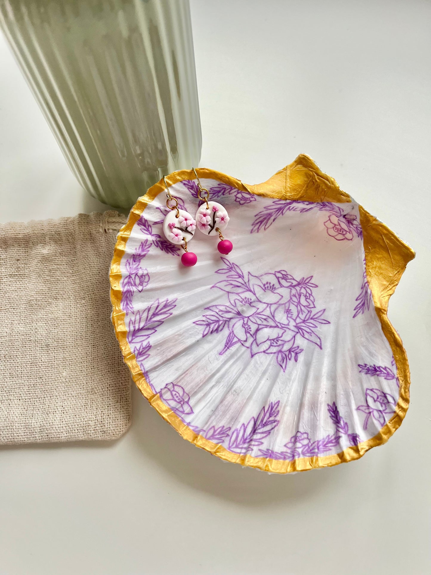 Handcrafted Floral Shell Jewellery Dish