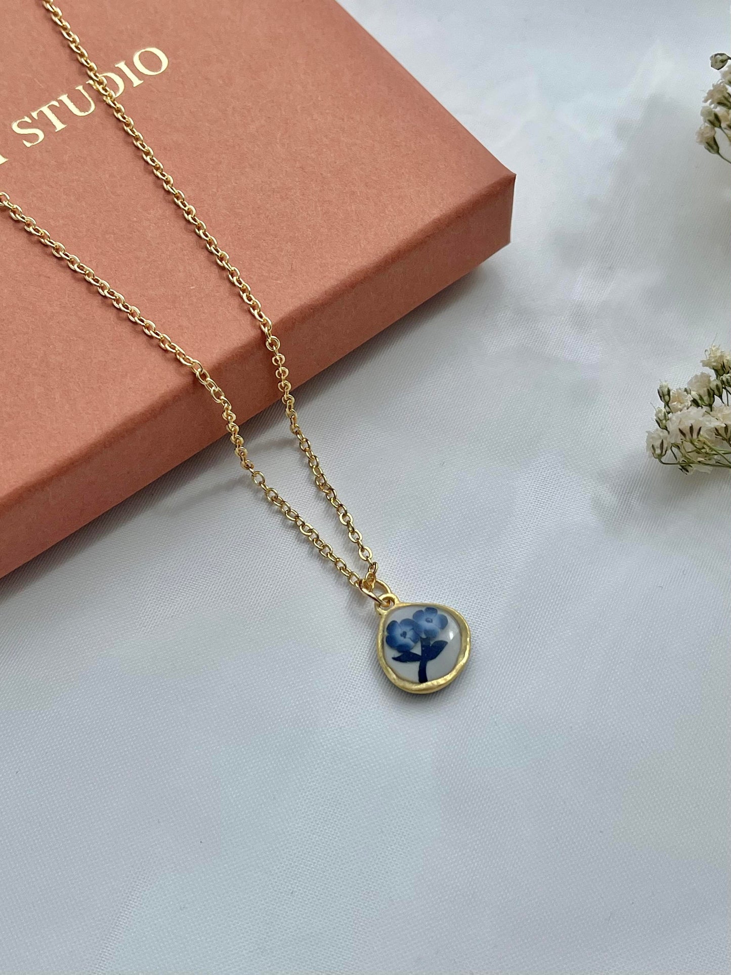 Blue China Necklace No. 1