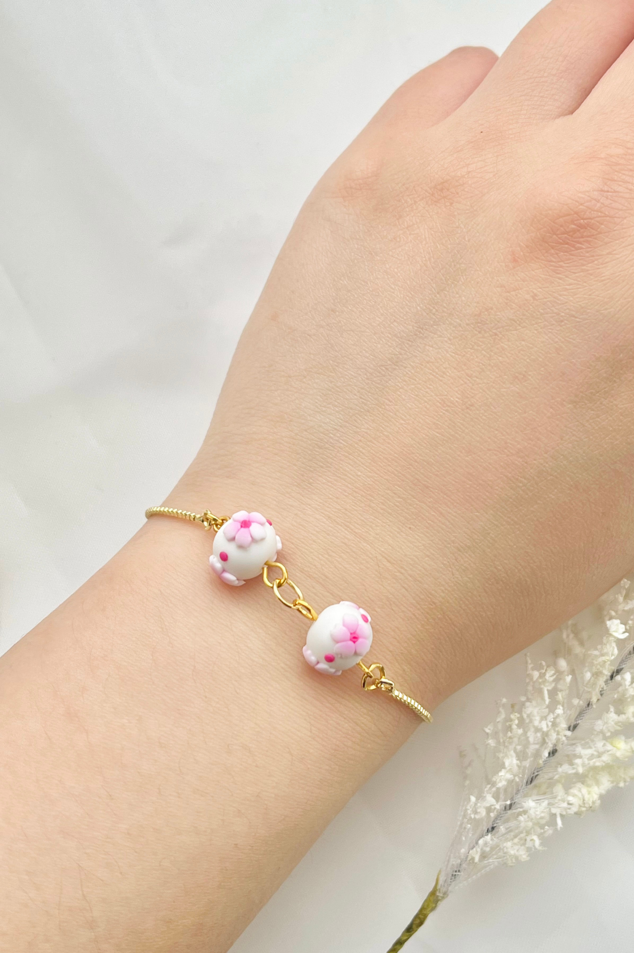 Clay Bracelet | Cherry Blossom Bracelet