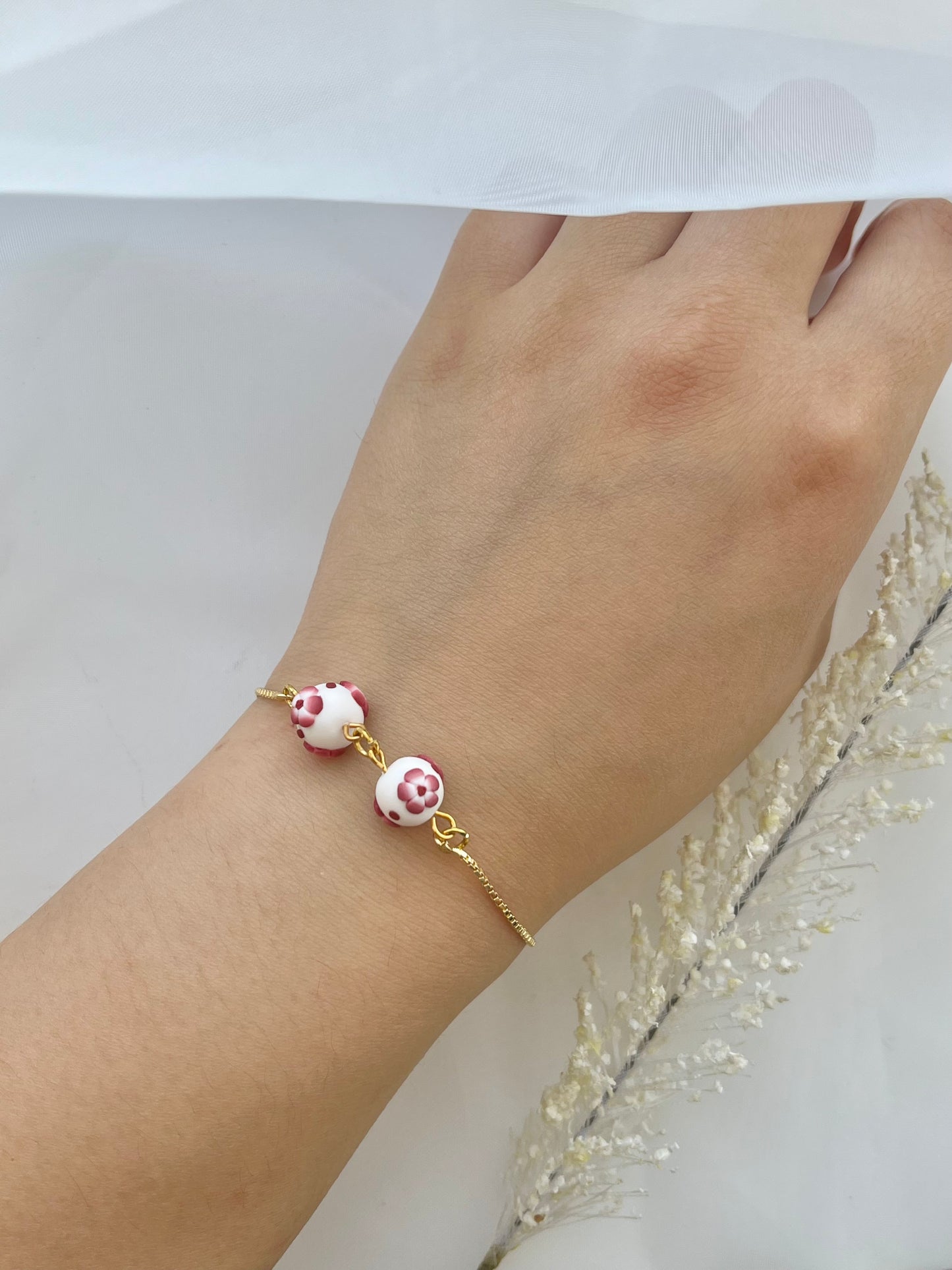 Red Floral Bracelet