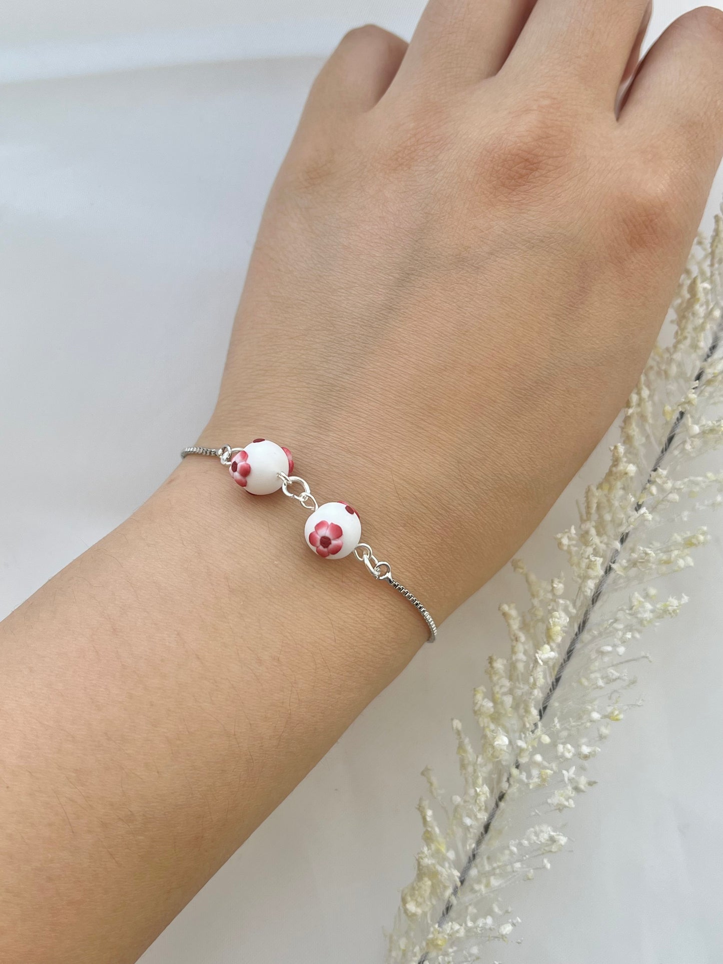 Red Floral Bracelet