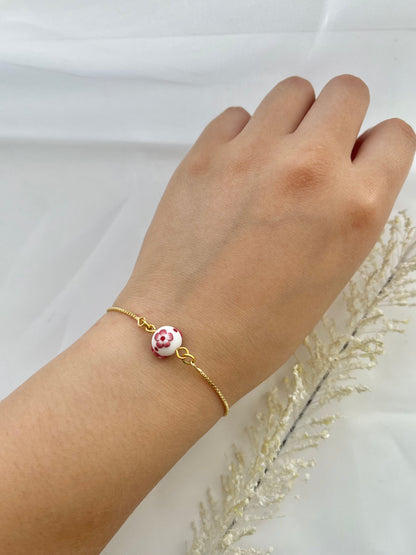 Red Floral Bracelet