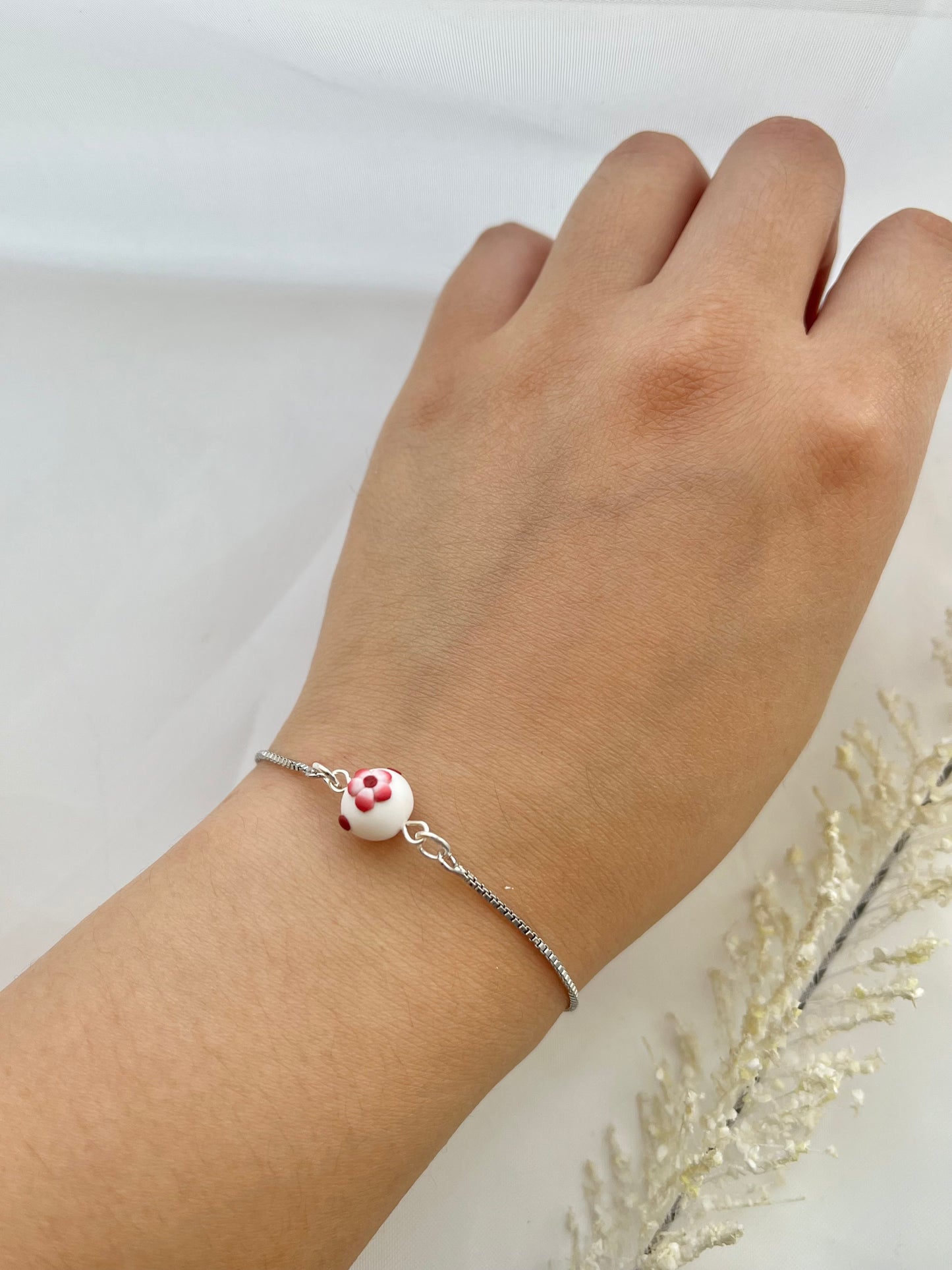 Red Floral Bracelet