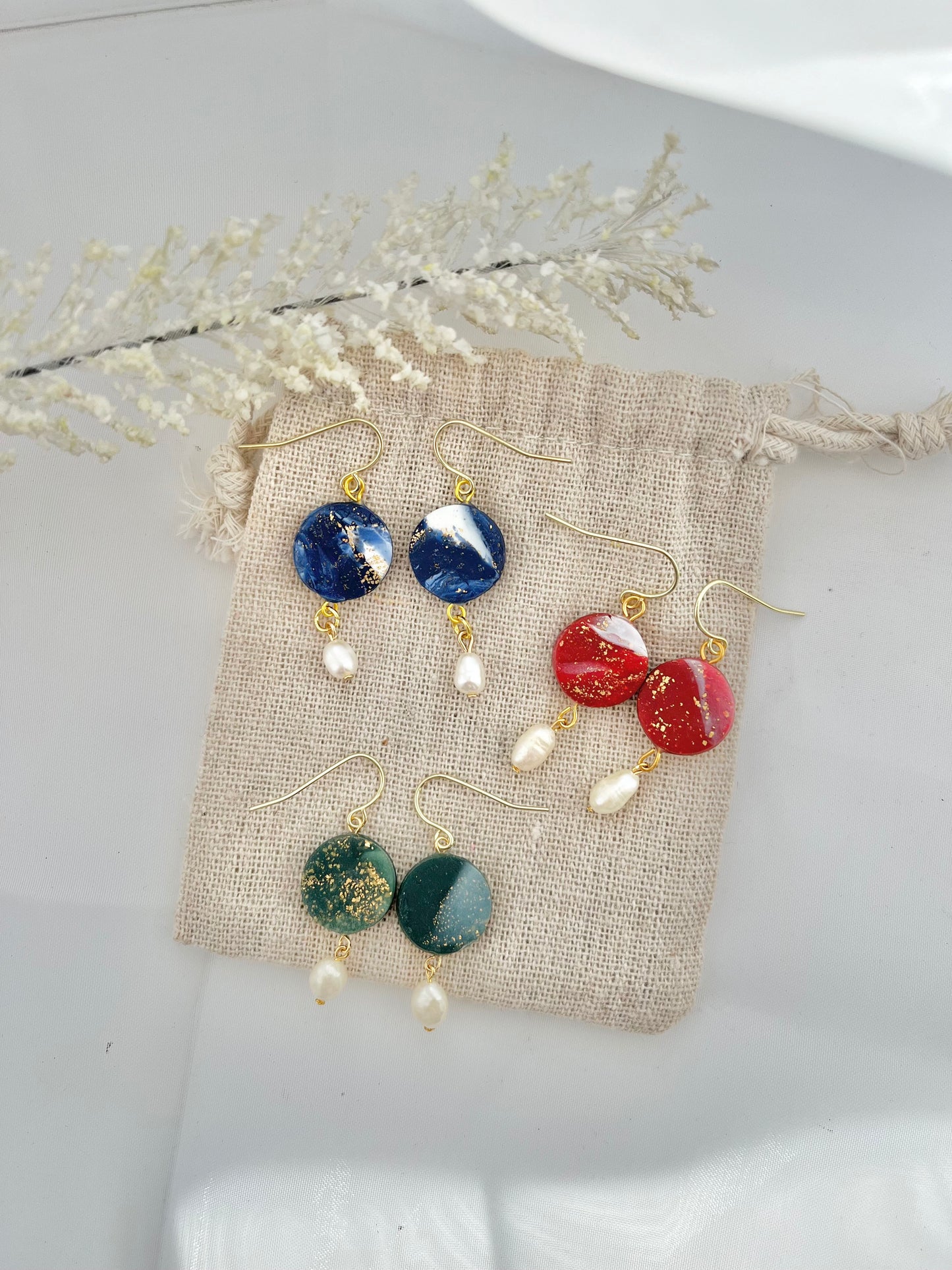 Clay & Pearl Earrings