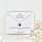 Silver clay necklace on a July Studio jewellery card card with a white background and dried flowers.