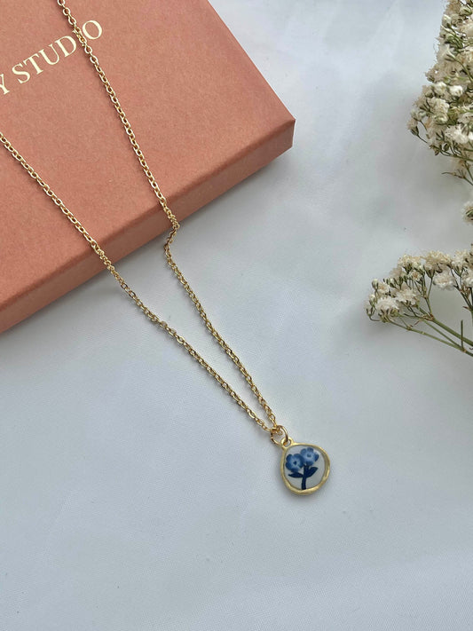 Blue China Necklace No. 1